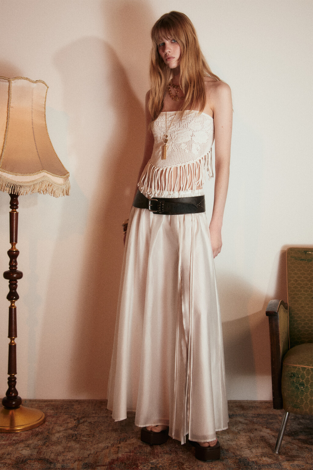 блузка (топ) женская - цвет молочный - 2