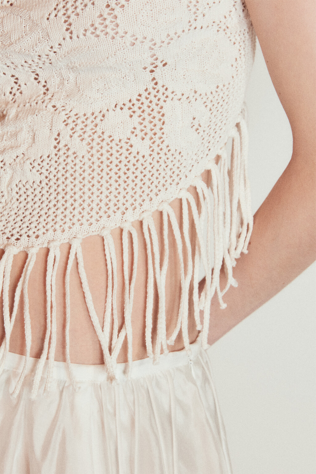 блузка (топ) женская - цвет молочный - 8