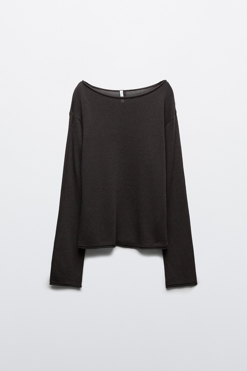 Джемпер вязаный с необработанными краями - цвет серый - 1