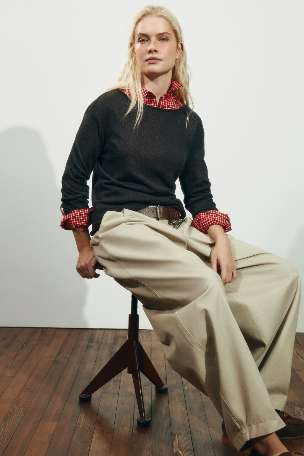 Джемпер вязаный со льном и лиоцеллом - цвет серый - 2