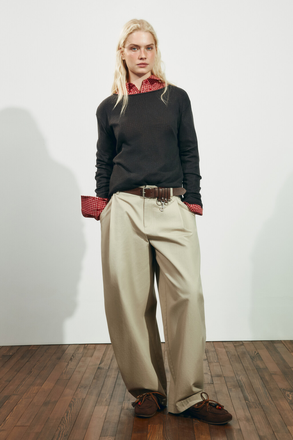 Джемпер вязаный со льном и лиоцеллом - цвет серый - 5