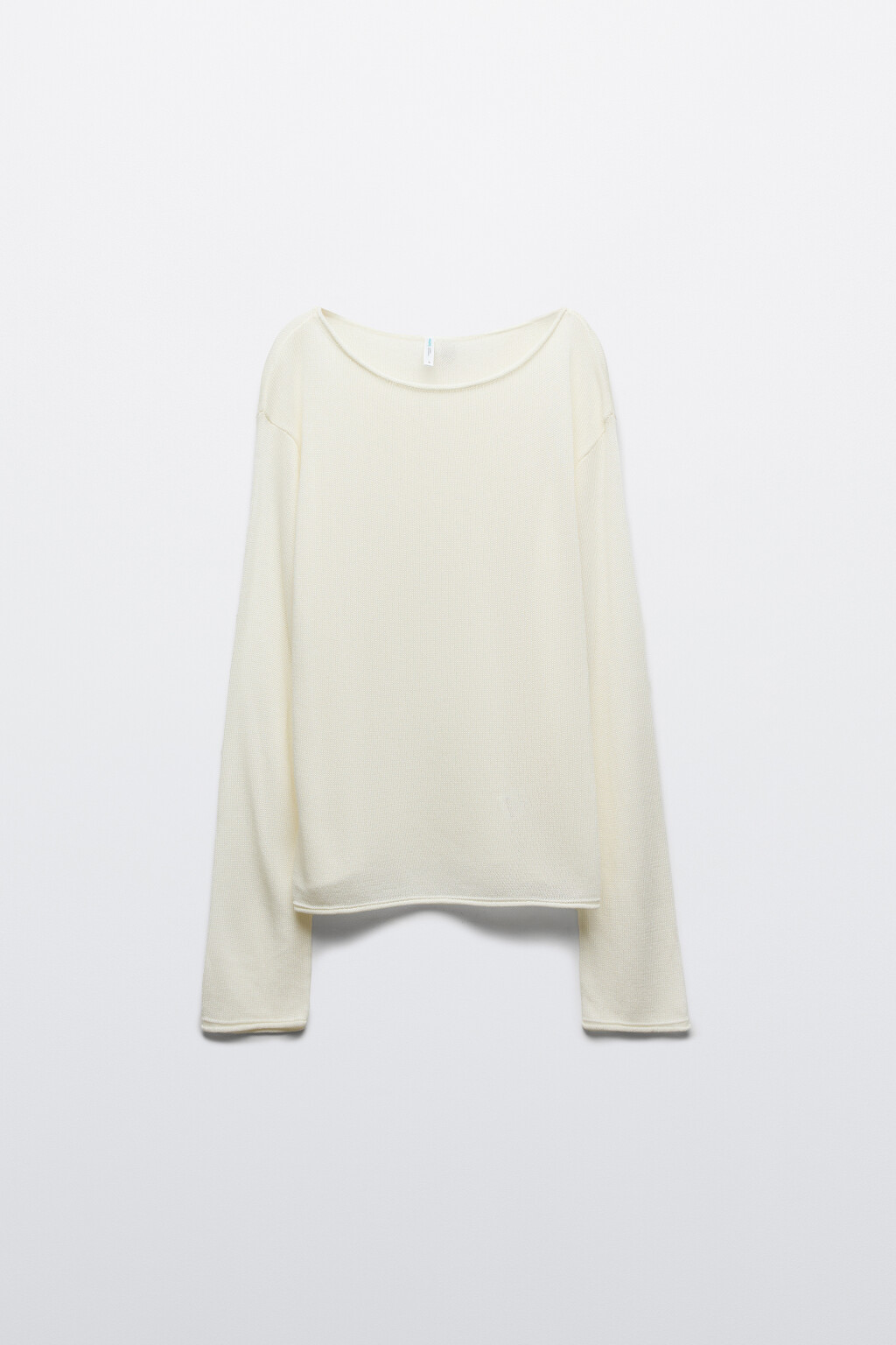 Джемпер вязаный с необработанными краями - цвет молочный - 1