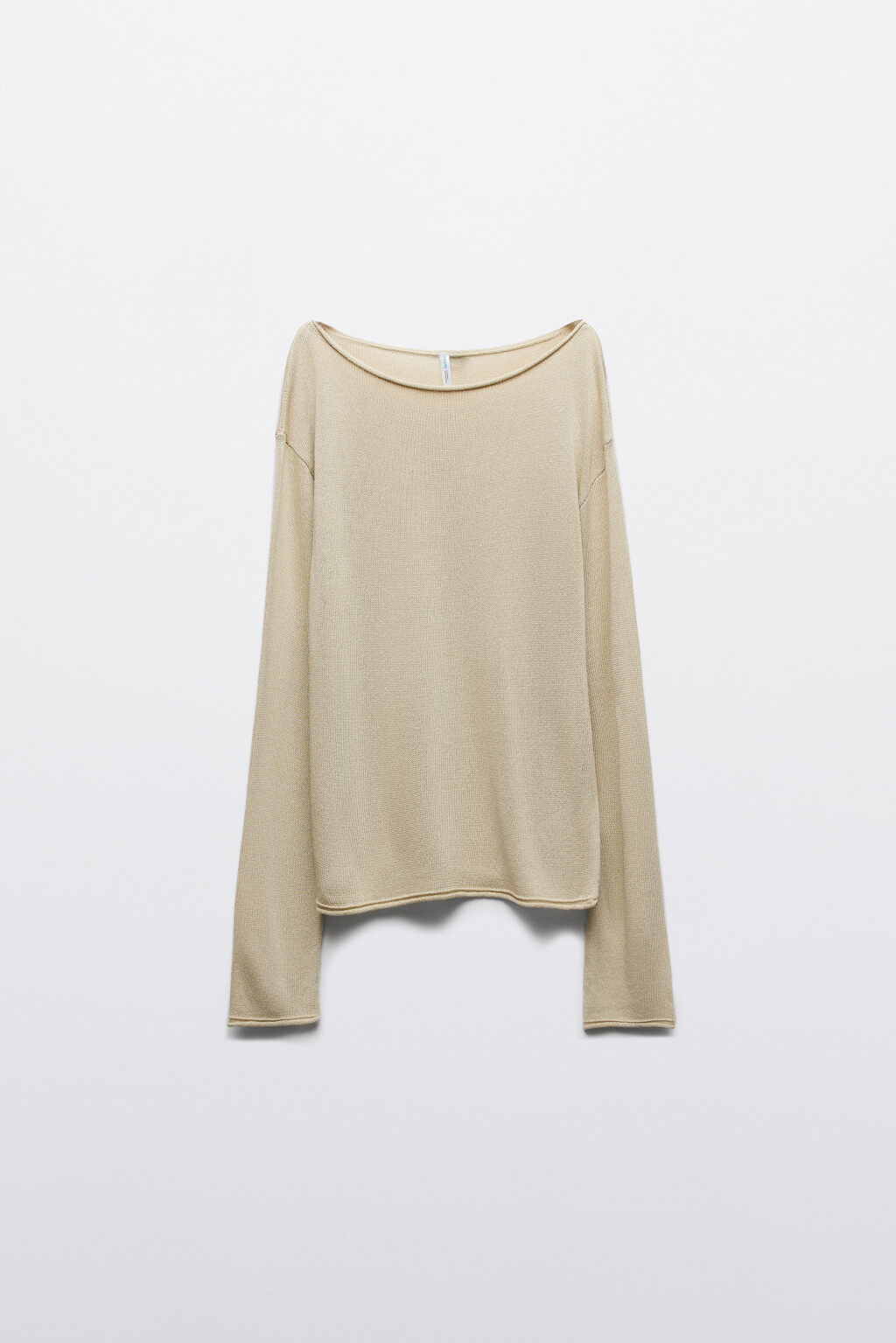 Джемпер вязаный с необработанными краями - цвет бежевый - 1