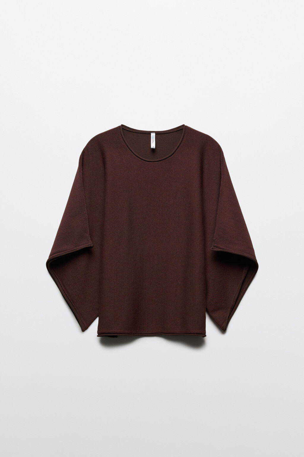 Джемпер вязаный вискозный с объемными рукавами - цвет коричневый - 7