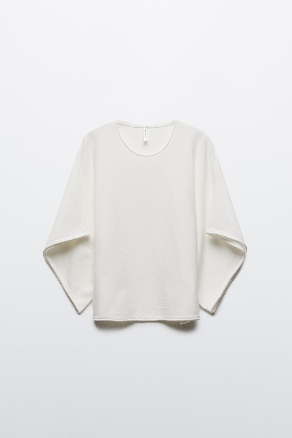 Джемпер вязаный вискозный с объемными рукавами - цвет молочный - 7