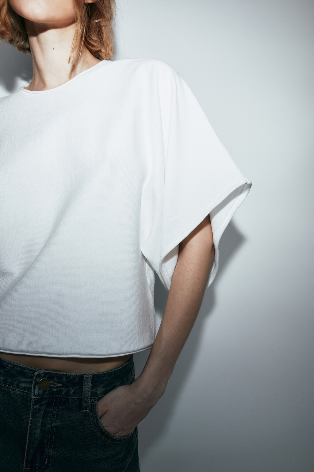 Джемпер вязаный вискозный с объемными рукавами - цвет молочный - 6