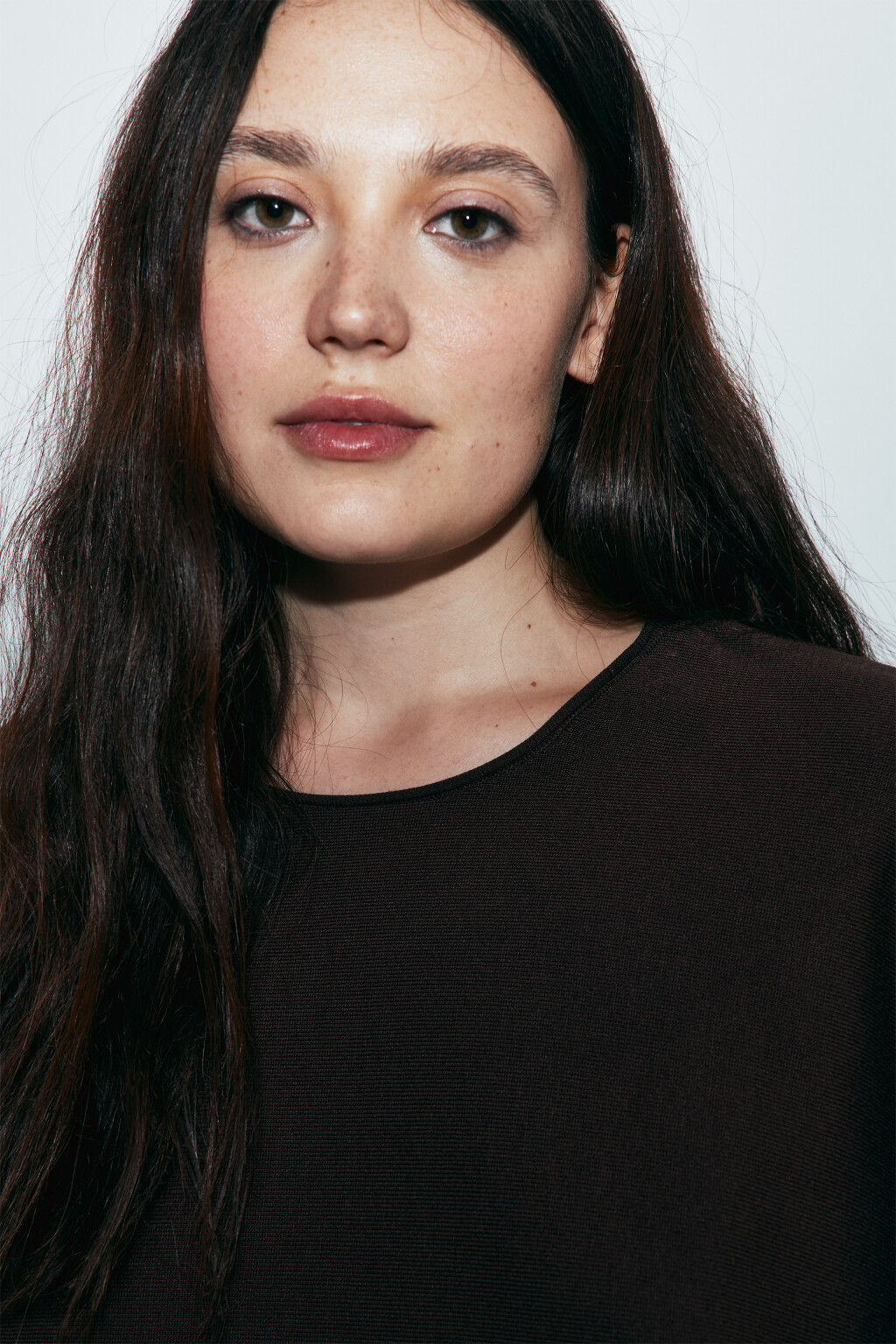 Джемпер вязаный вискозный с объемными рукавами - цвет коричневый - 6