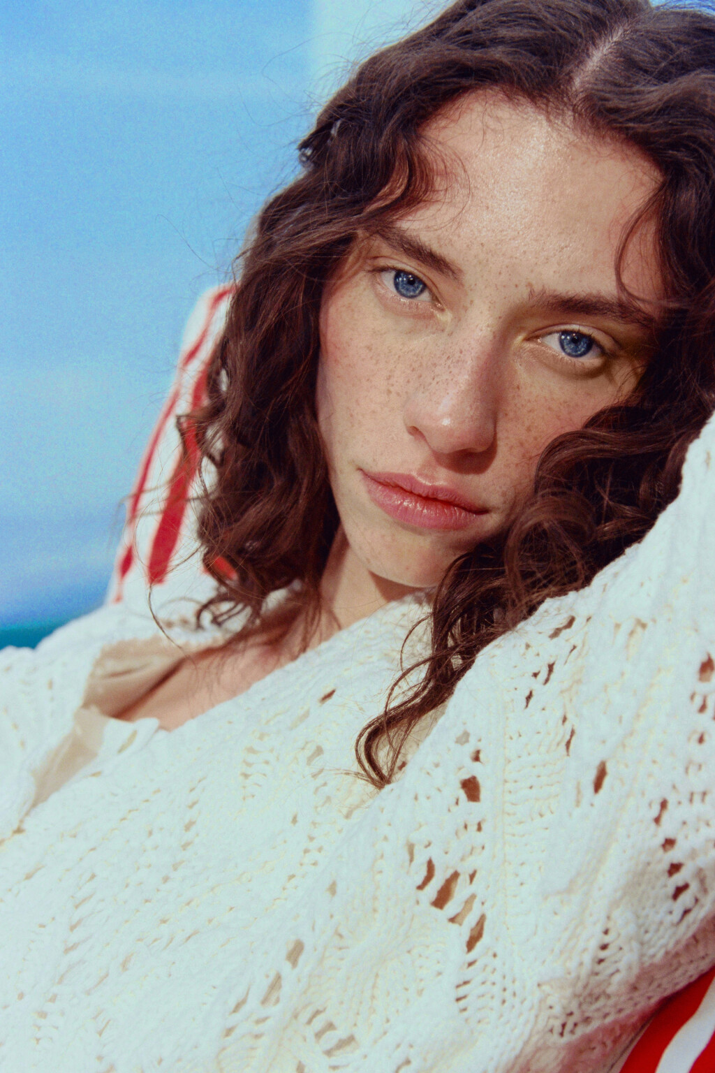 Кардиган кроше ажурный - цвет молочный - 2