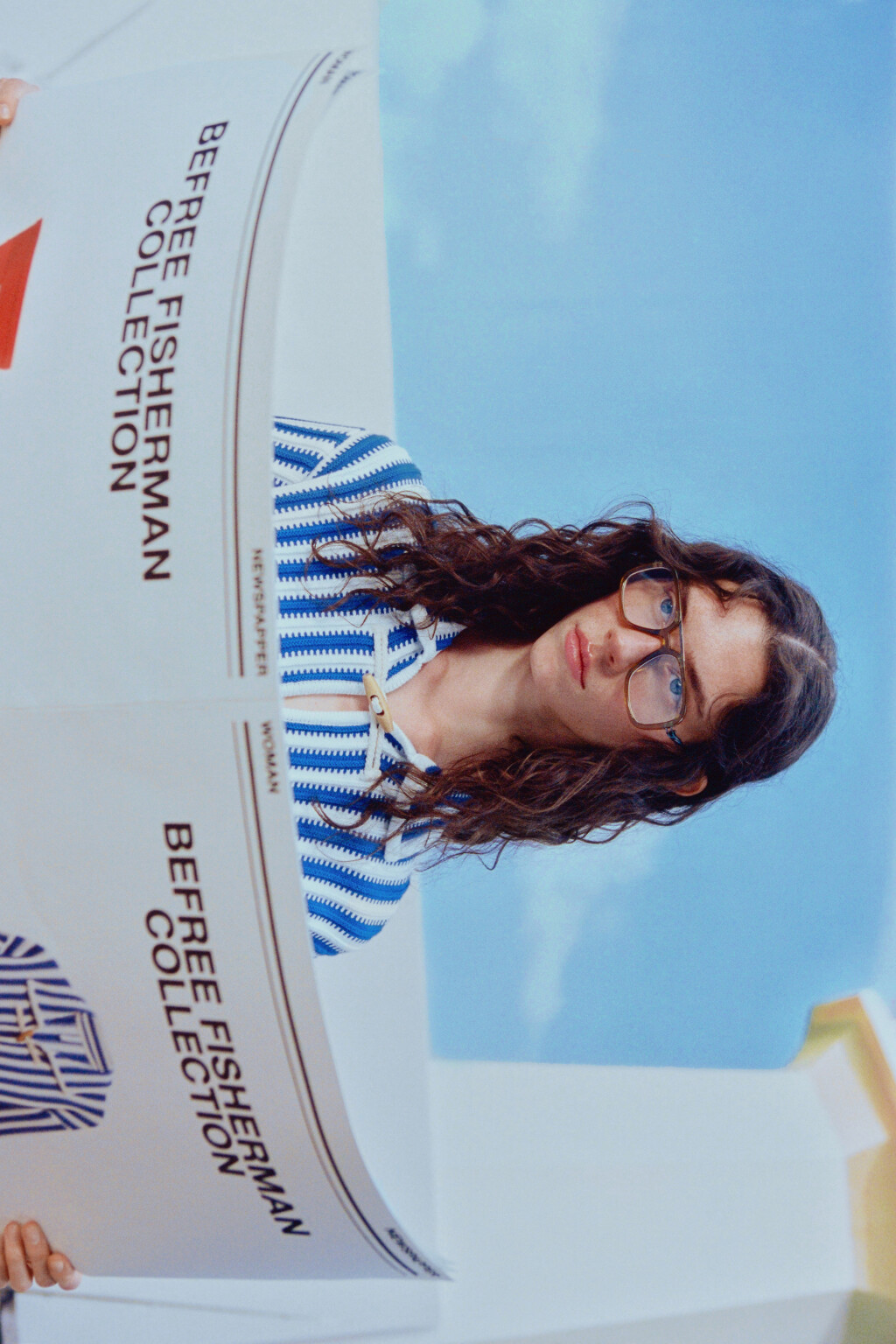 Кардиган вязаный oversize в полоску - цвет синий - 2