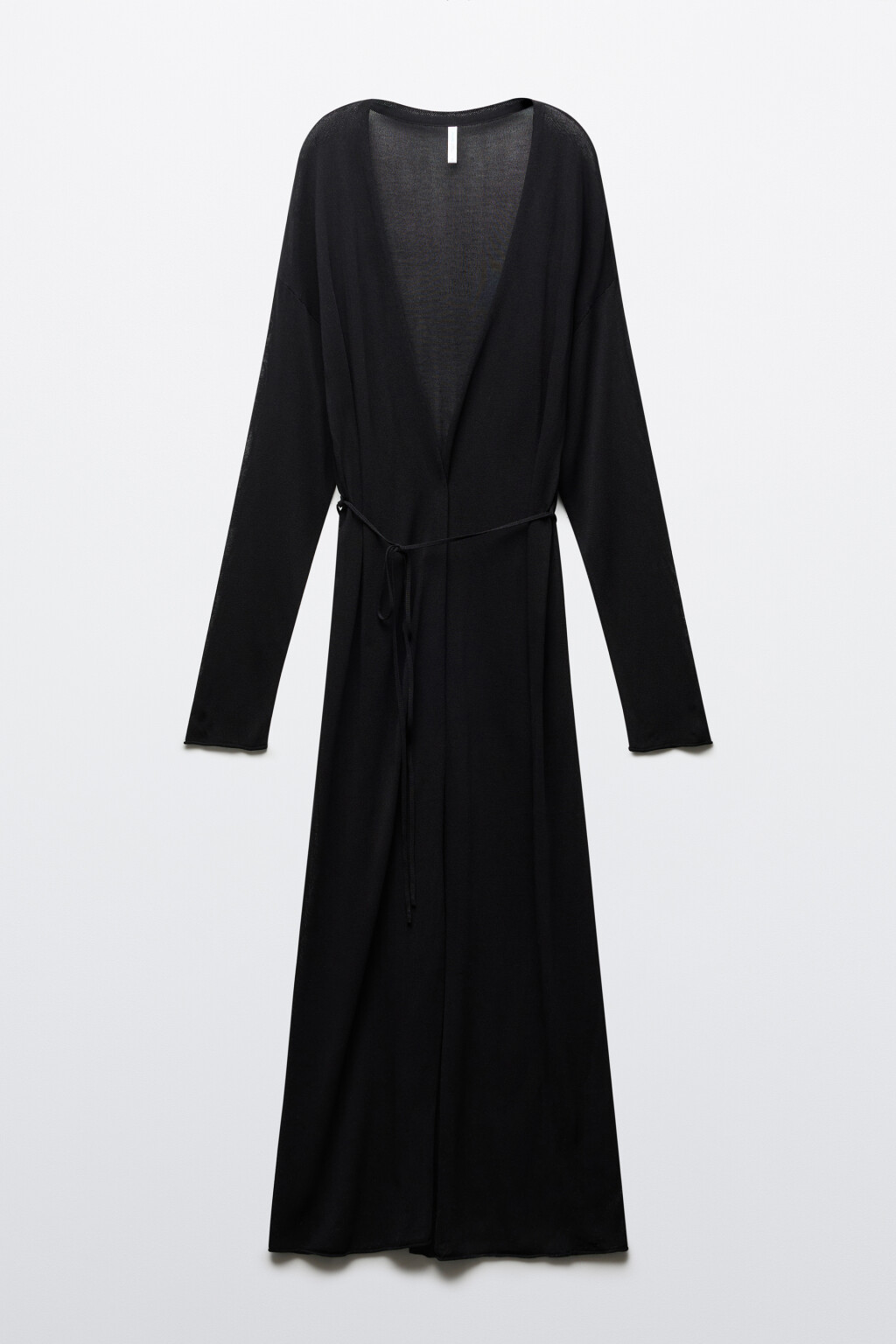 Кардиган из вискозы в длине макси - цвет черный - 1