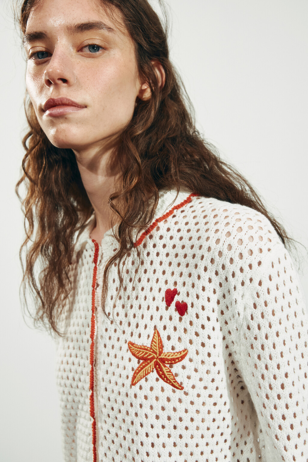 Кардиган вязаный с отложным воротником - цвет молочный - 6