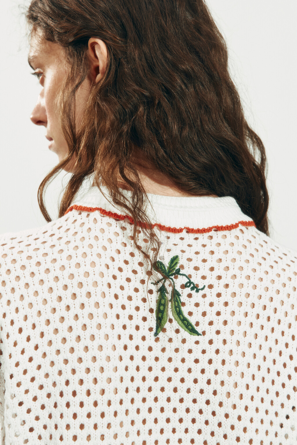 Кардиган вязаный с отложным воротником - цвет молочный - 7