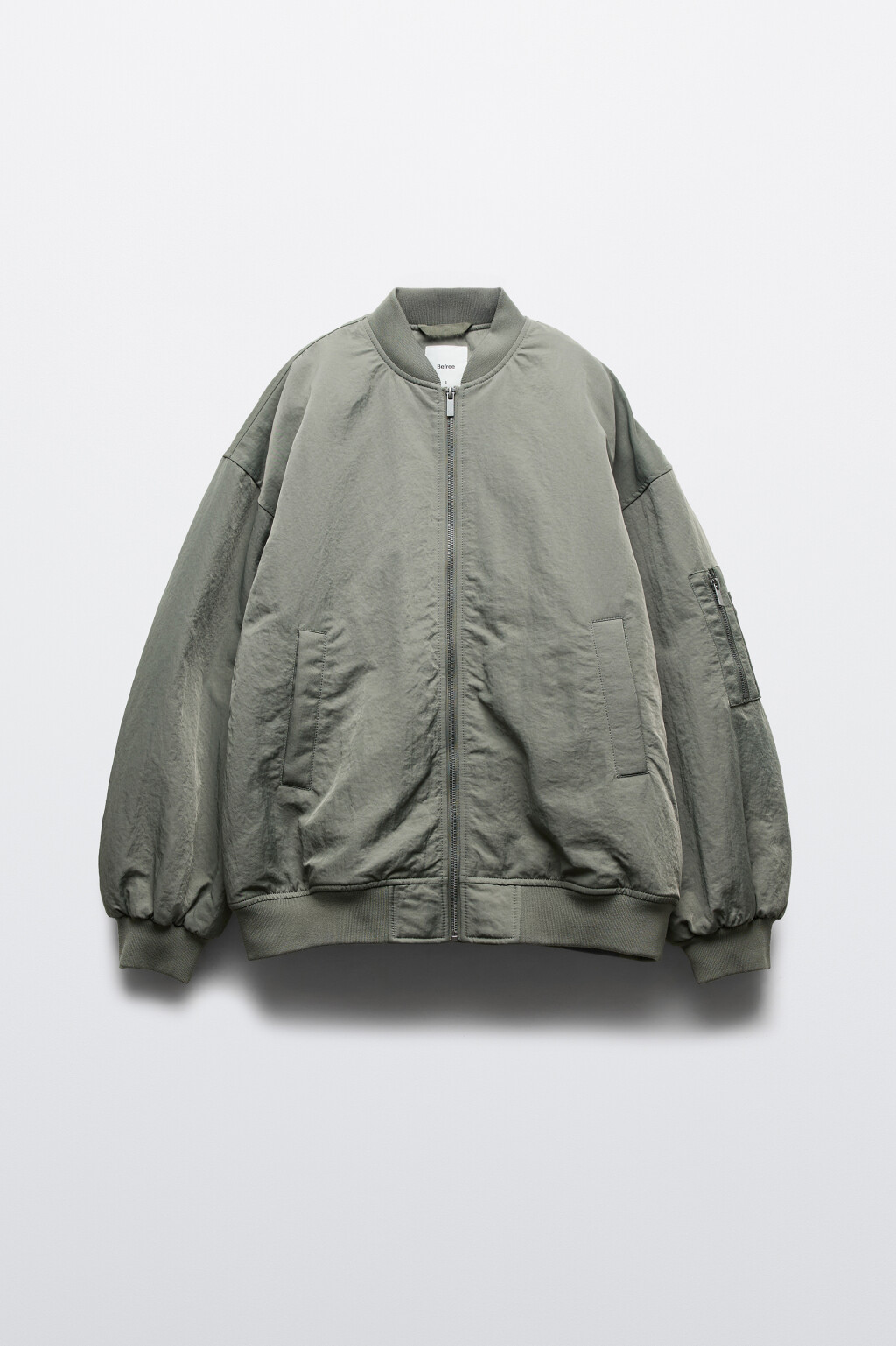 Куртка-бомбер свободная без капюшона - цвет зеленый - 1