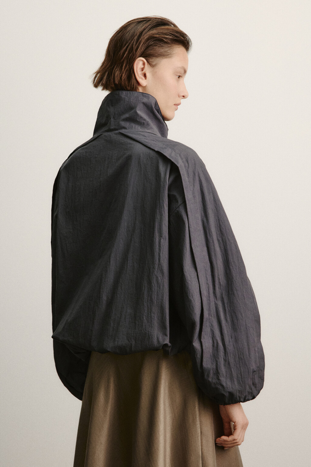 Куртка-ветровка с воротником-стойкой - цвет серый - 3