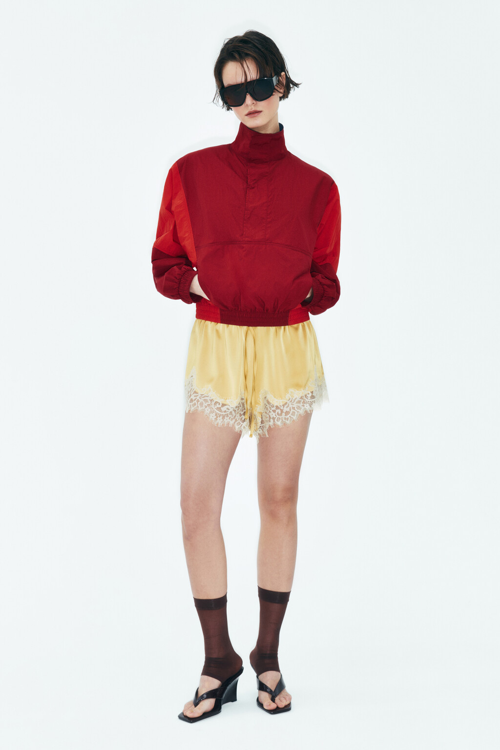 Куртка-ветровка с воротником-стойкой и подплечниками - цвет мультиколор - 6