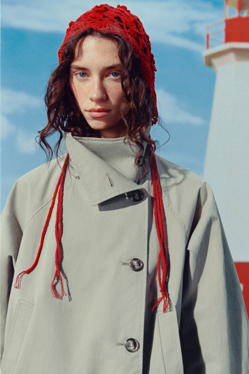 Плащ-тренчкот без капюшона с подворотами - цвет зеленый - 1