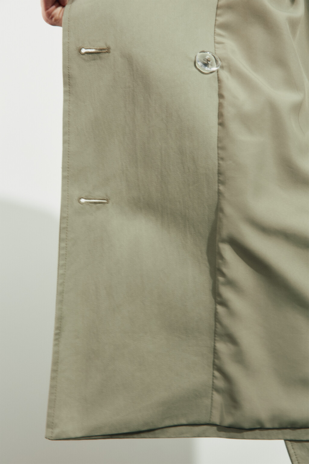 Плащ-тренчкот без капюшона с подворотами - цвет зеленый - 10