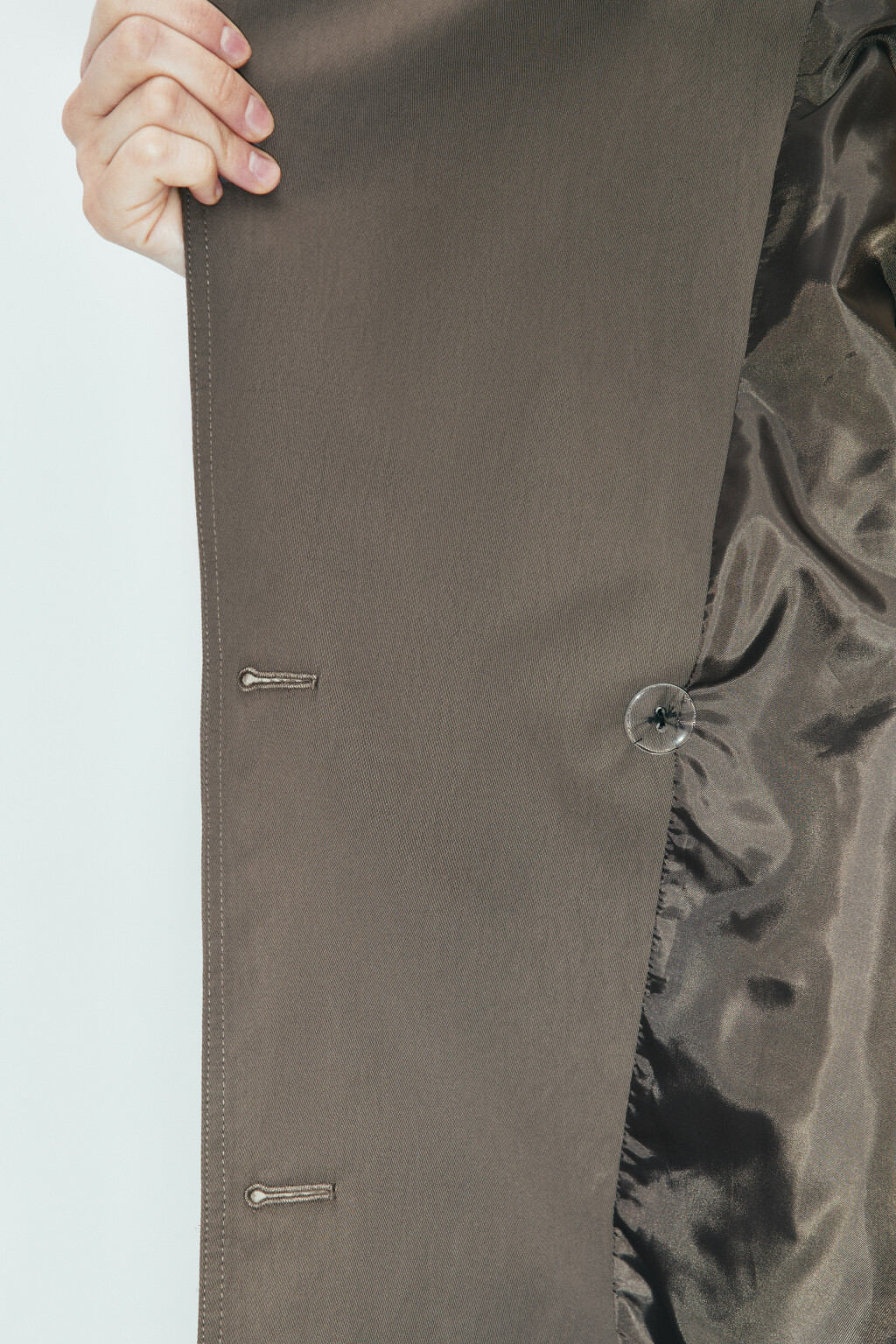 Плащ-тренчкот укороченный с отложным воротником - цвет бежевый - 10