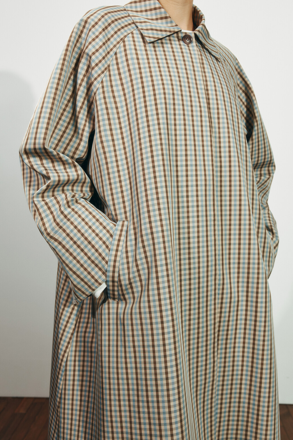 Плащ в клетку с отложным воротником - цвет мультиколор - 6