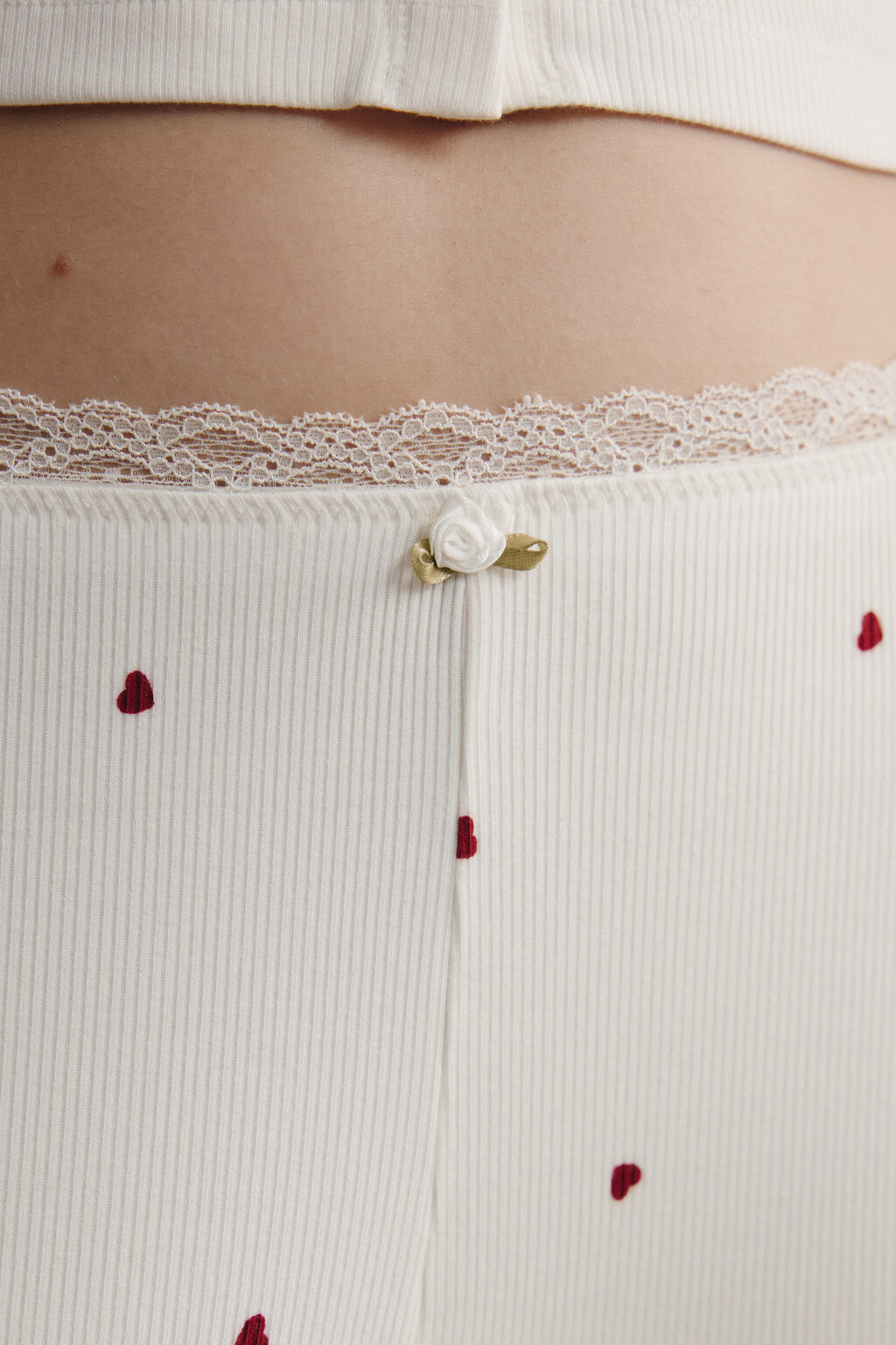 Брюки домашние вискозные в рубчик - цвет красный - 6