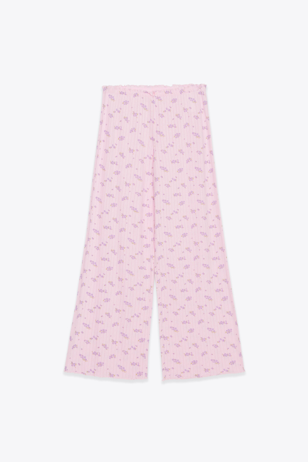 Брюки домашние хлопковые ажурные - цвет розовый - 7