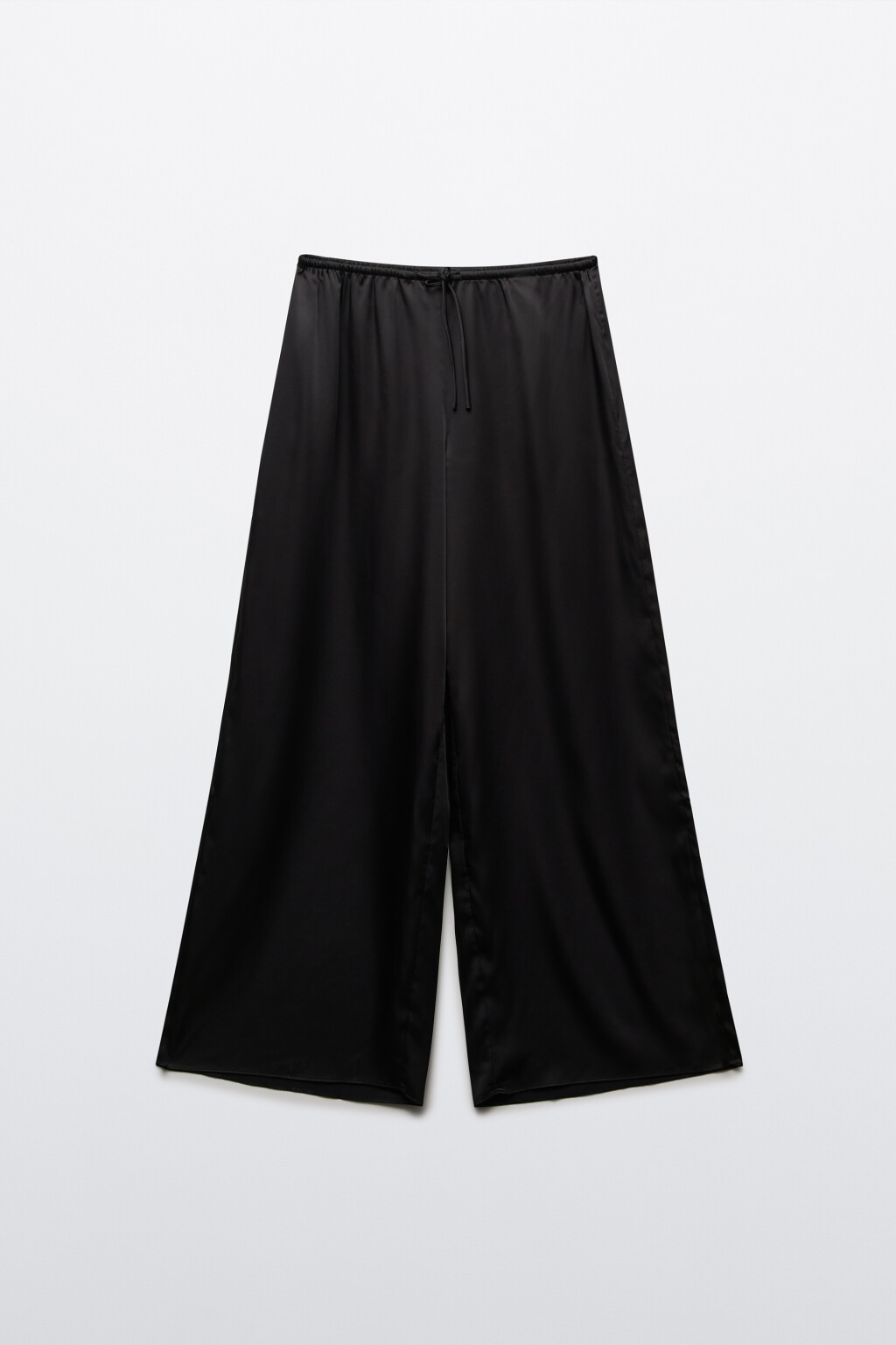 Брюки домашние атласные на завязках - цвет черный - 7