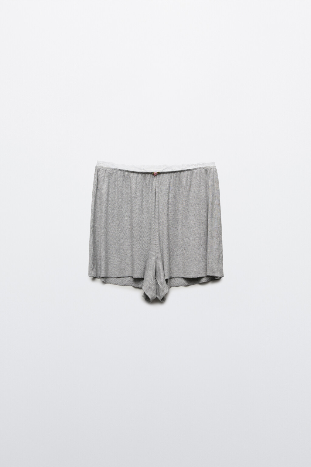 Шорты домашние вискозные в рубчик - цвет серый - 1