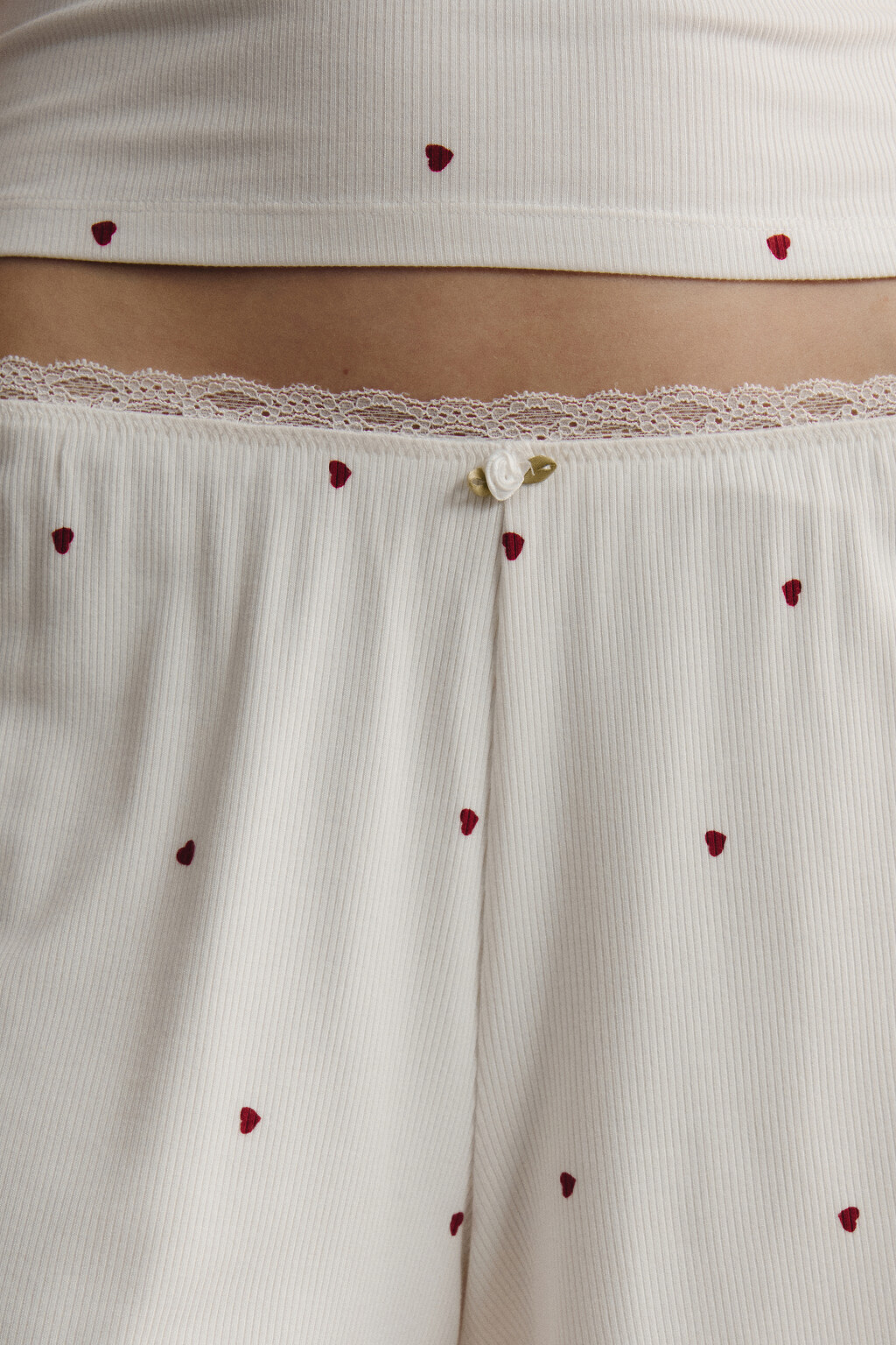 Шорты домашние вискозные в рубчик - цвет красный - 5