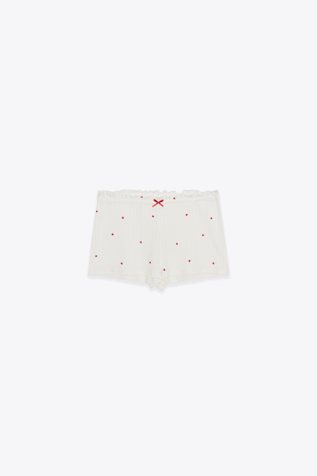 Шорты домашние хлопковые ажурные - цвет красный - 8