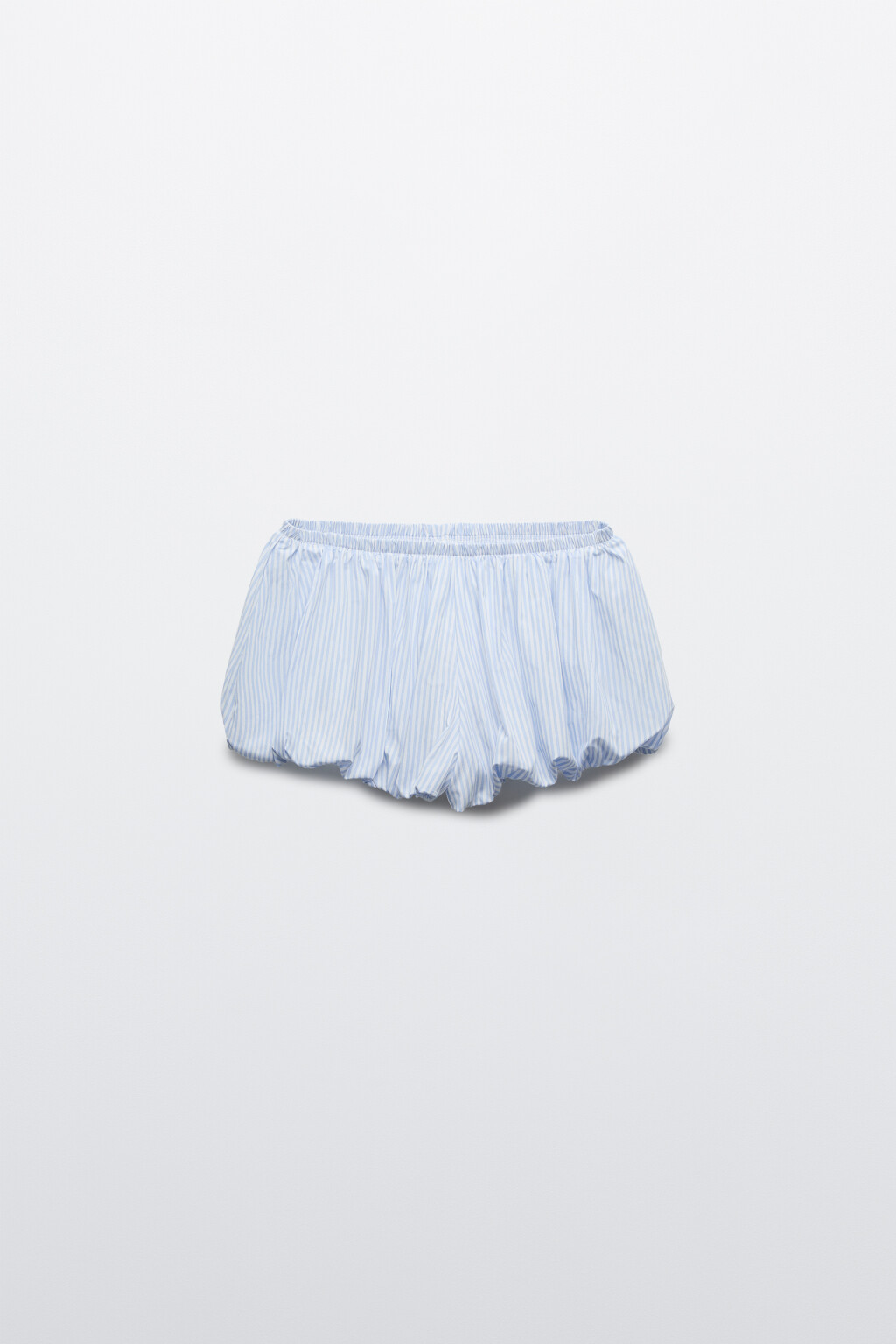 Шорты домашние хлопковые в полоску со средней посадкой - цвет голубой - 7