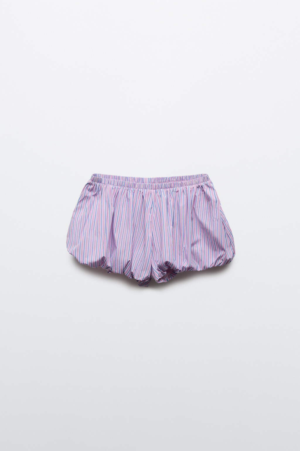 Шорты домашние хлопковые в полоску со средней посадкой - цвет розовый - 7