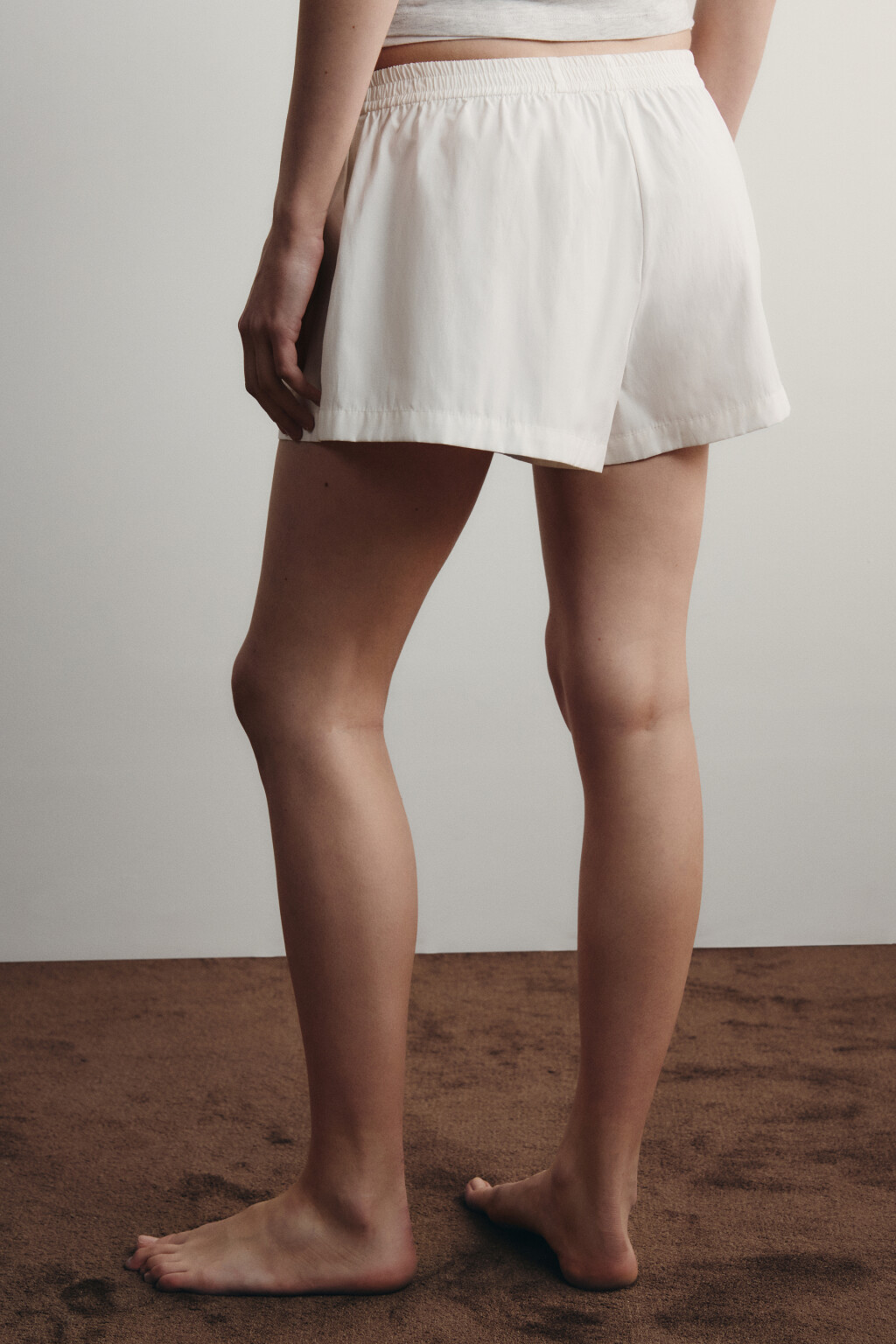 Шорты домашние со средней посадкой - цвет белый - 3