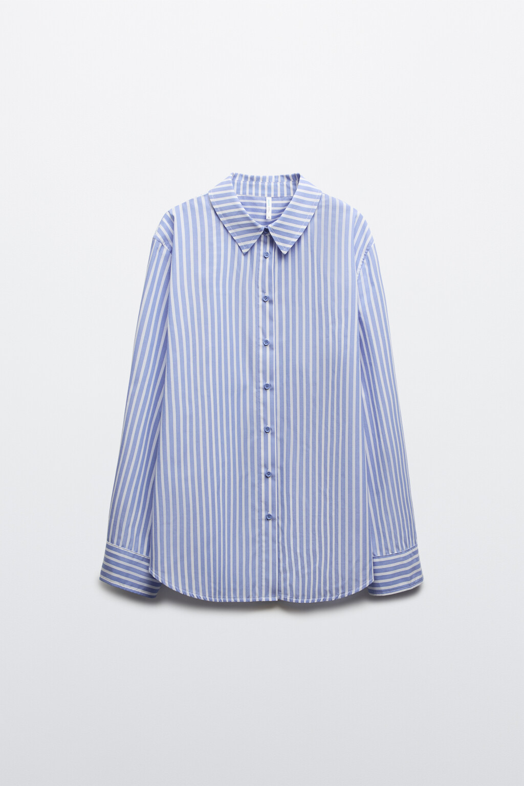 Рубашка домашняя хлопковая в полоску - цвет синий - 7