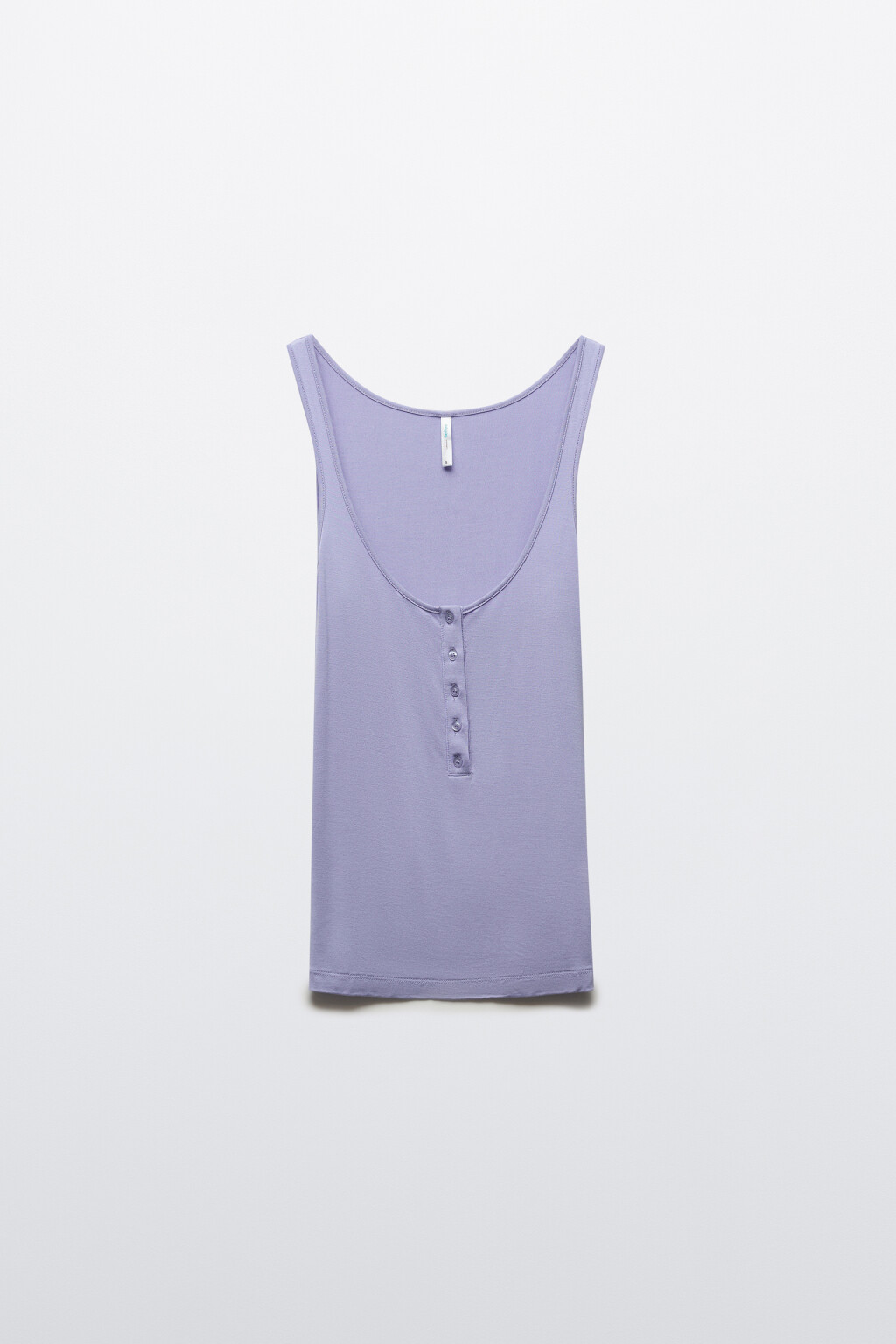 Майка-топ домашняя вискозная на пуговицах - цвет голубой - 7