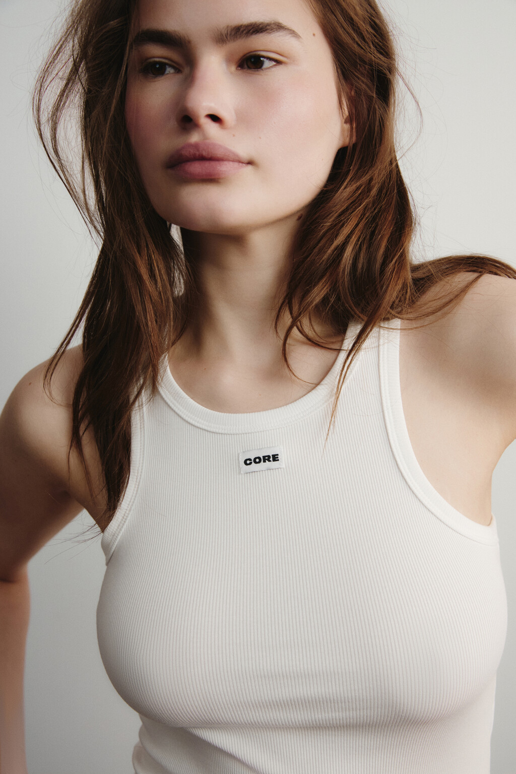 Майка-топ домашняя приталенная в рубчик - цвет ванильный - 6