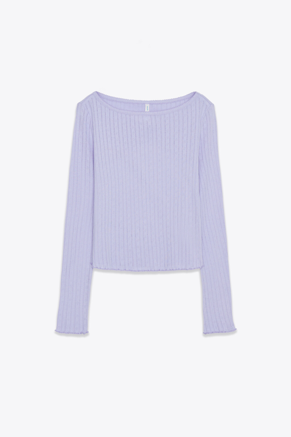 Лонгслив домашний хлопковый ажурный - цвет голубой - 1