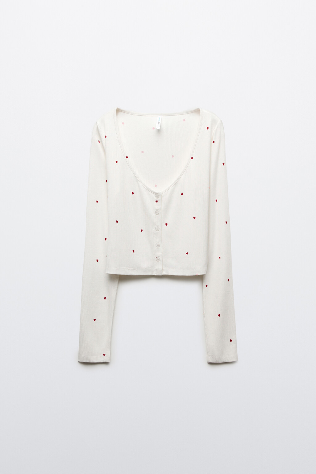 Лонгслив домашний вискозный на пуговицах - цвет красный - 7