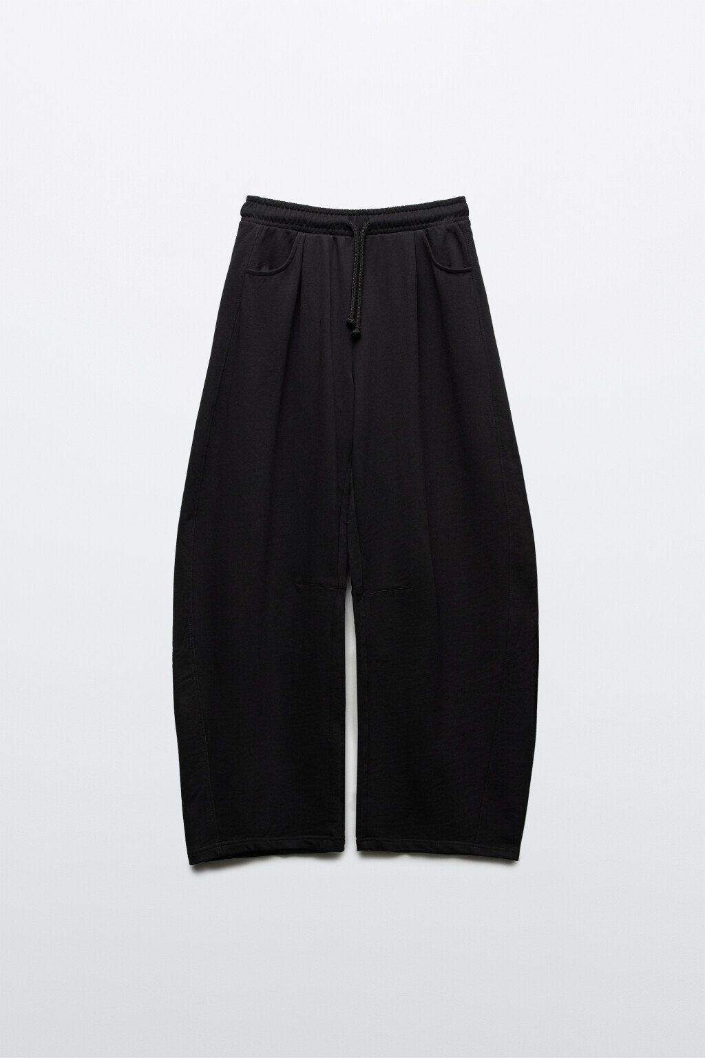 брюки barrel fit из футера со средней посадкой - цвет черный - 8