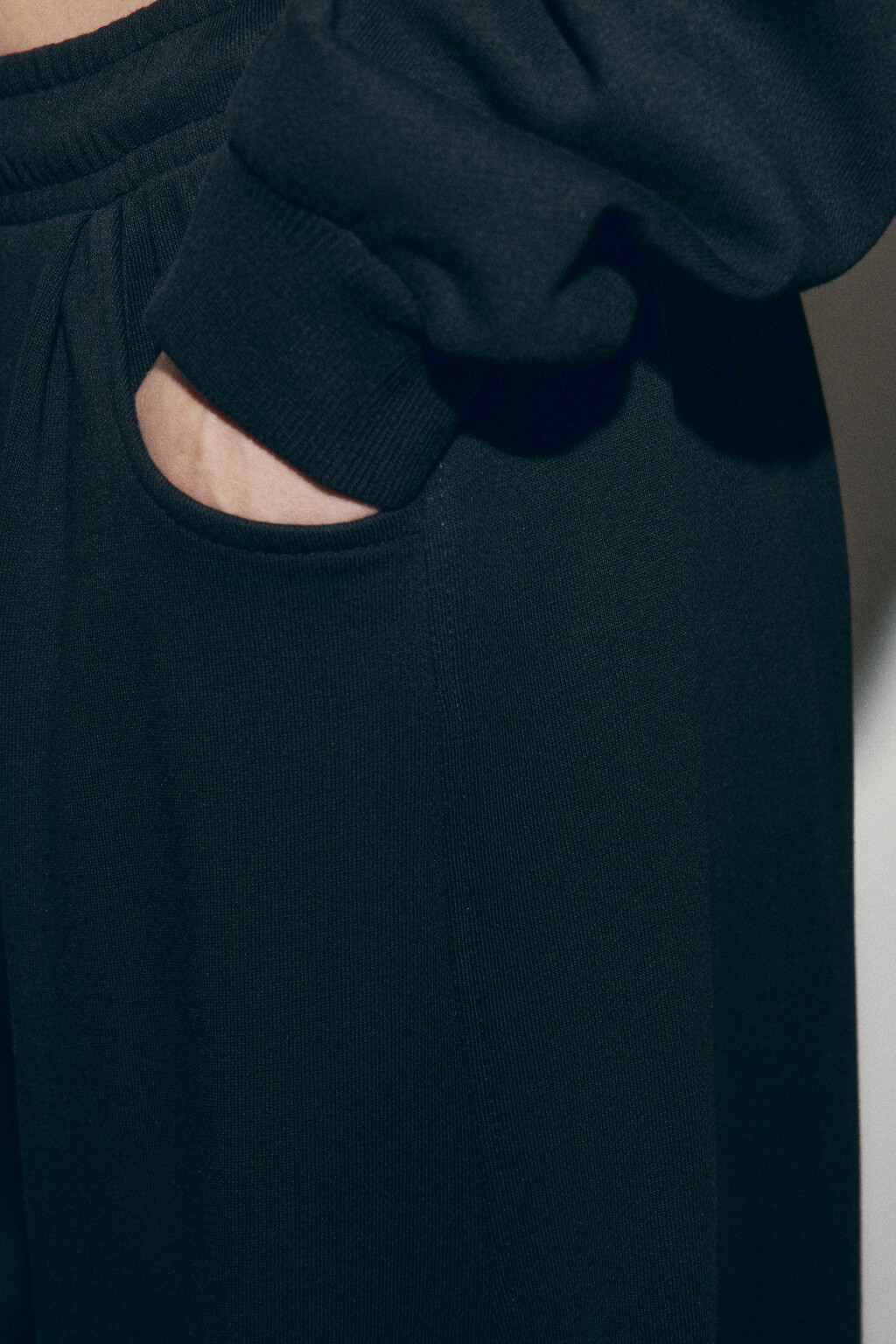 брюки barrel fit из футера со средней посадкой - цвет черный - 7