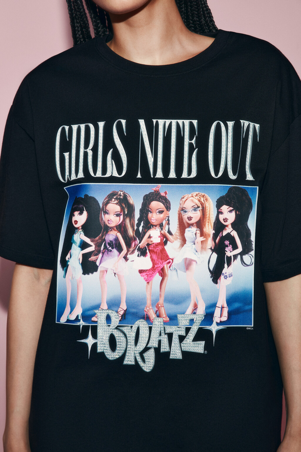 Футболка хлопковая оверсайз с принтом - цвет черный - 6