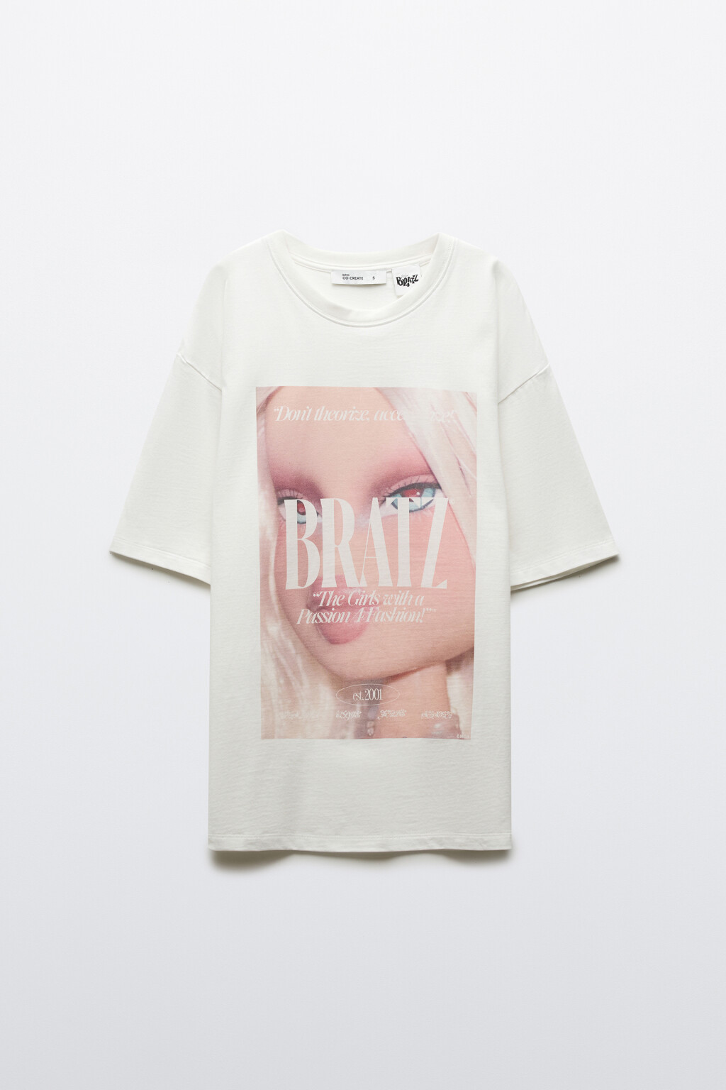 Футболка хлопковая оверсайз с принтом - цвет белый - 9