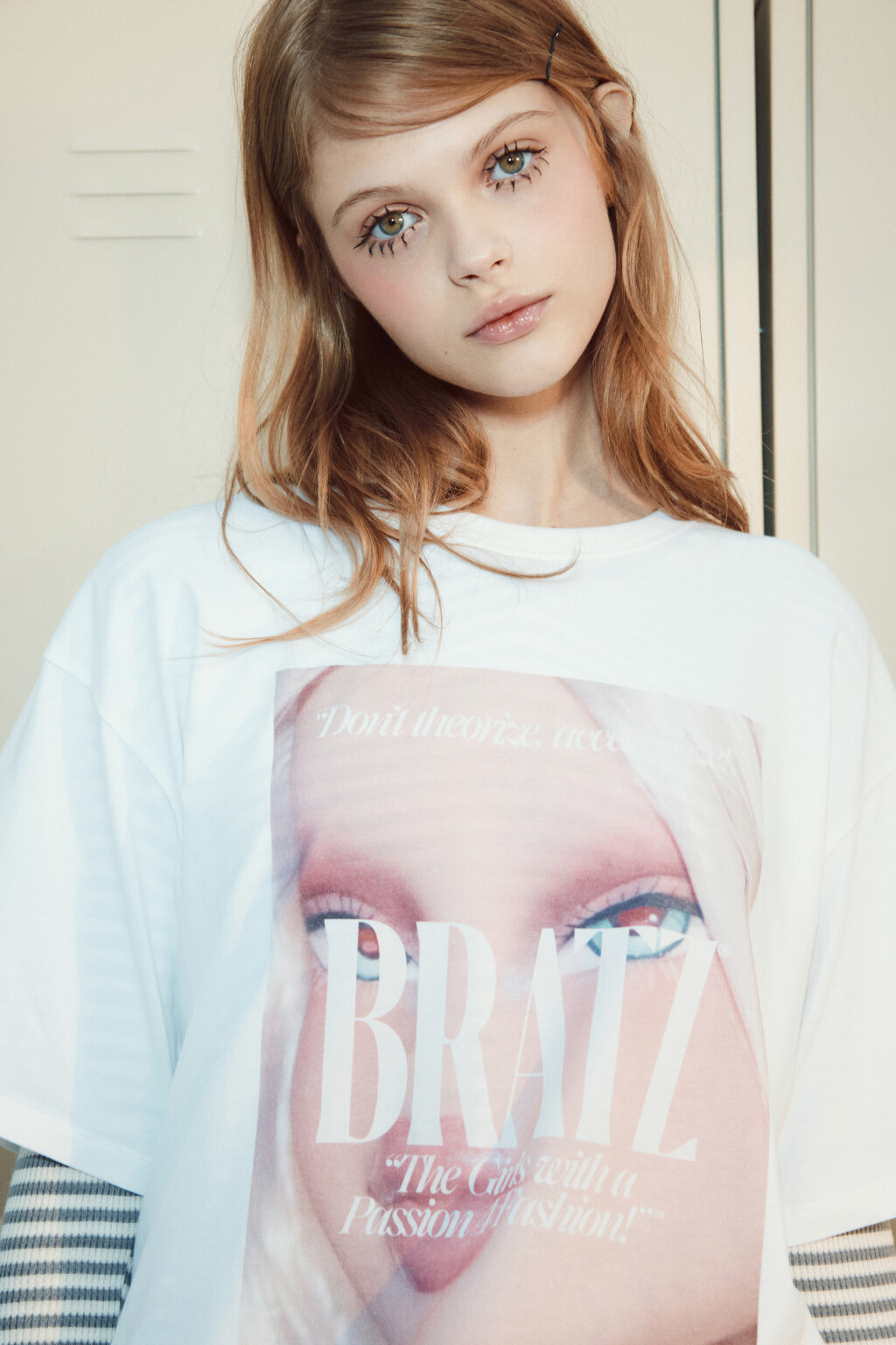 Футболка хлопковая оверсайз с принтом - цвет белый - 2