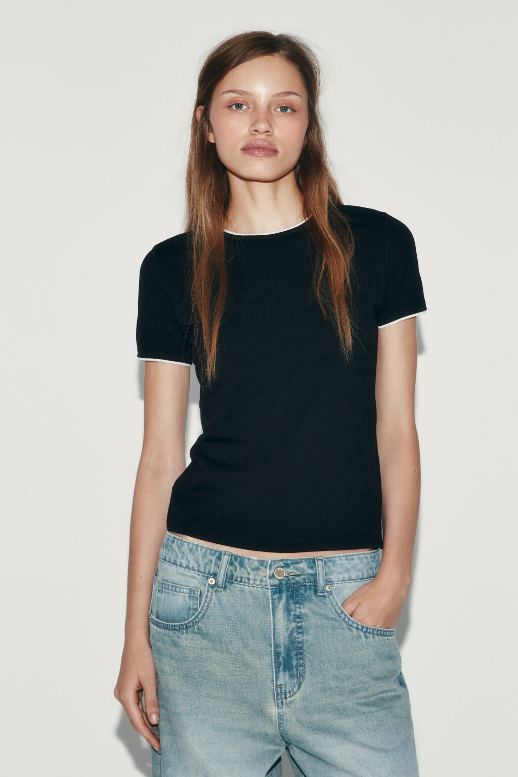 Футболка-топ хлопковая - цвет черный - 2