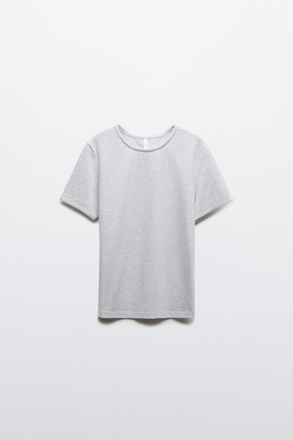 Футболка-топ хлопковая с волнистыми краями - цвет серый - 7
