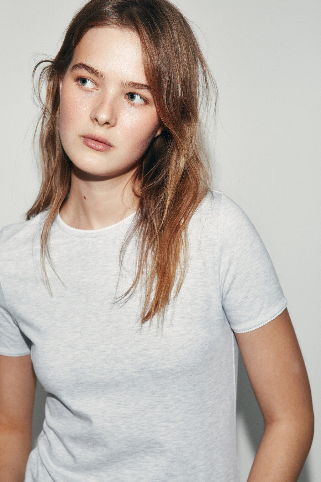 Футболка-топ хлопковая с волнистыми краями - цвет серый - 6