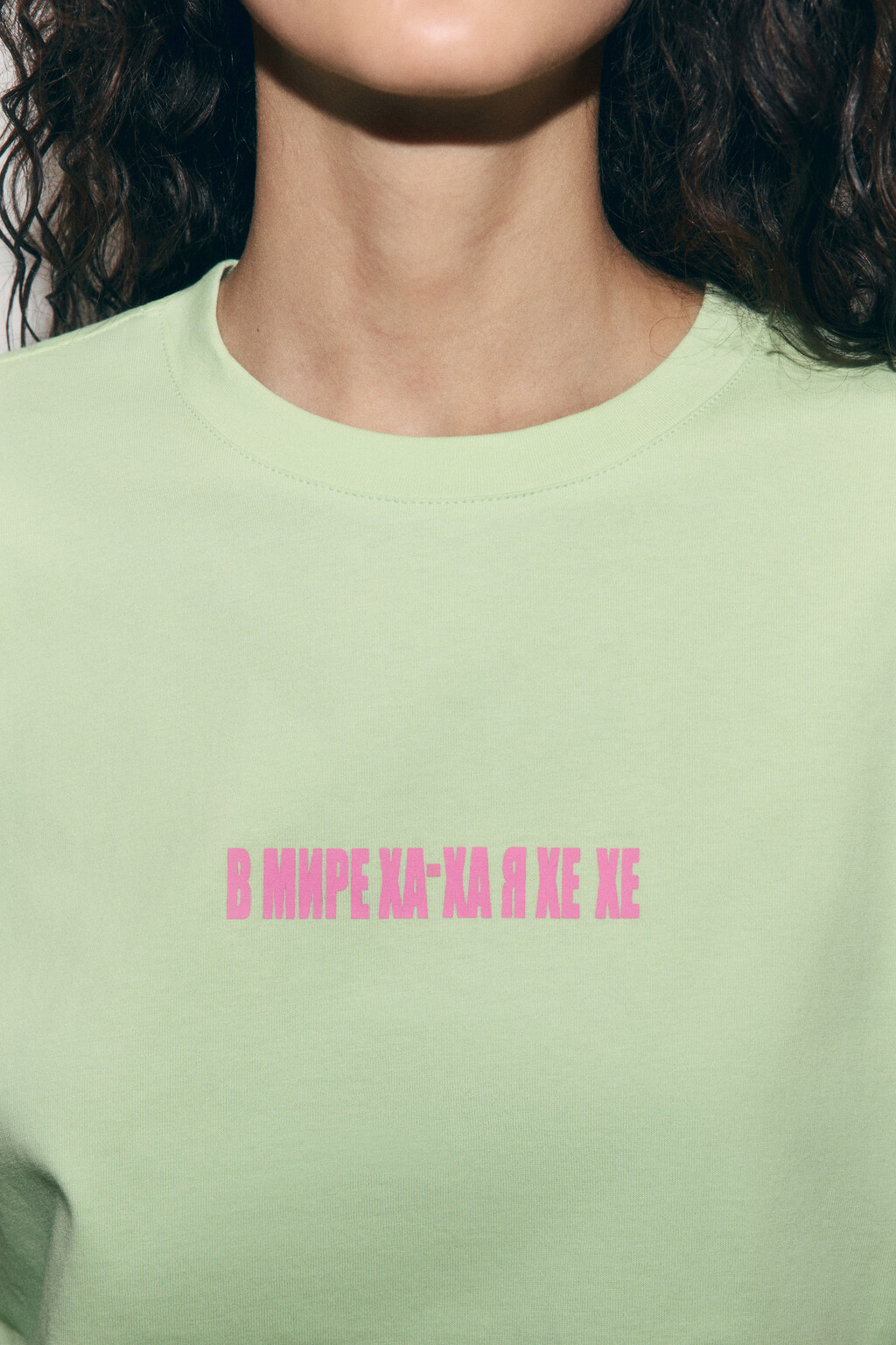 Футболка хлопковая оверсайз с принтом - цвет зеленый - 8
