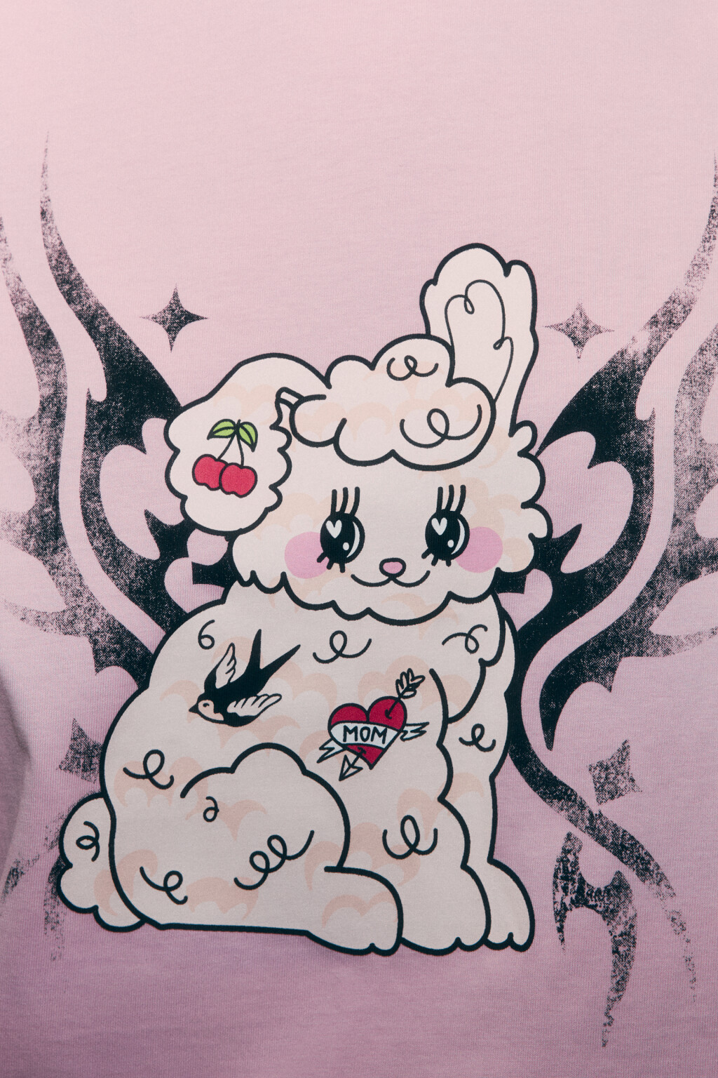 Футболка хлопковая оверсайз с принтом - цвет розовый - 6