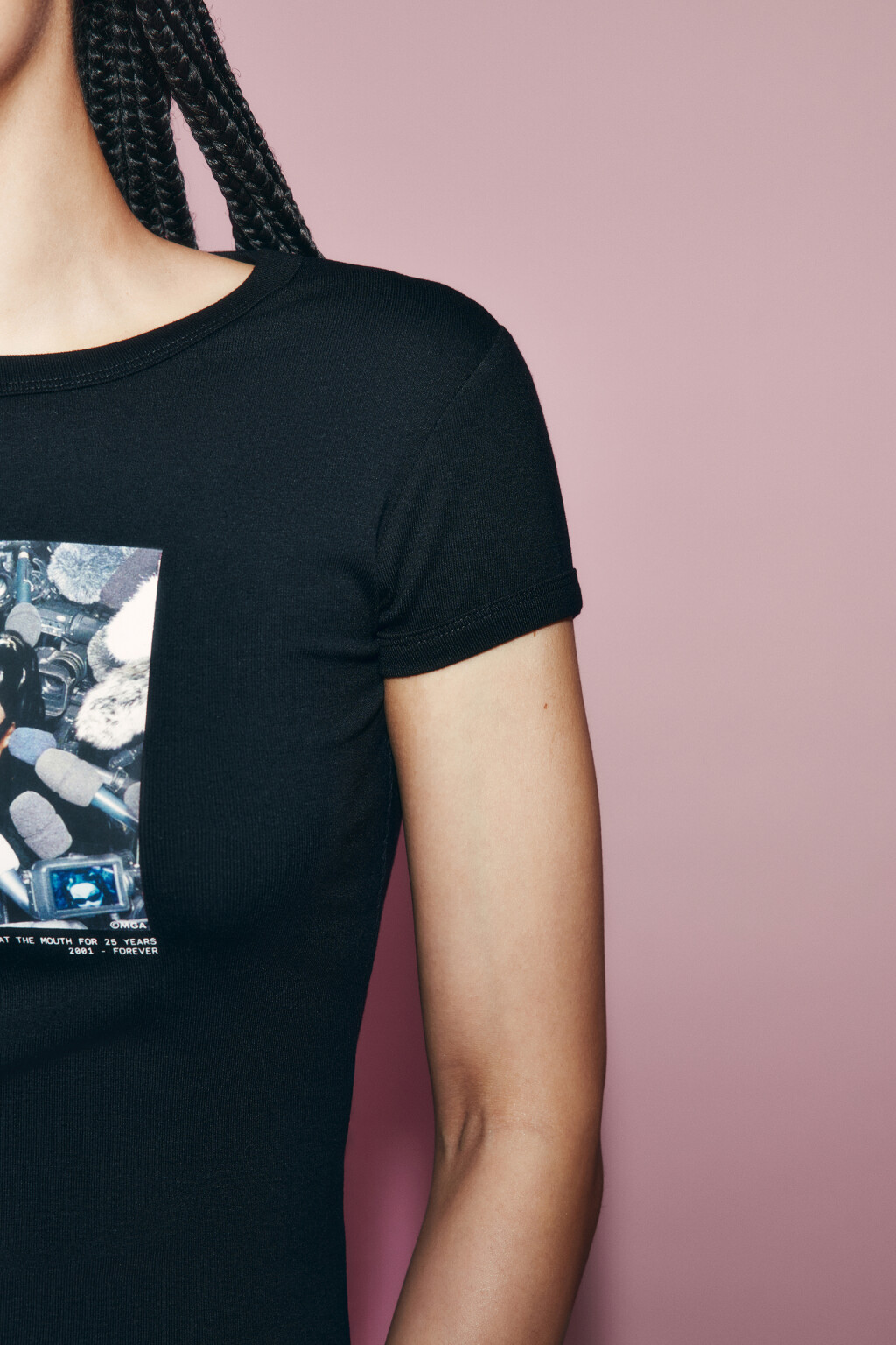 Футболка облегающая вискозная с принтом - цвет черный - 7