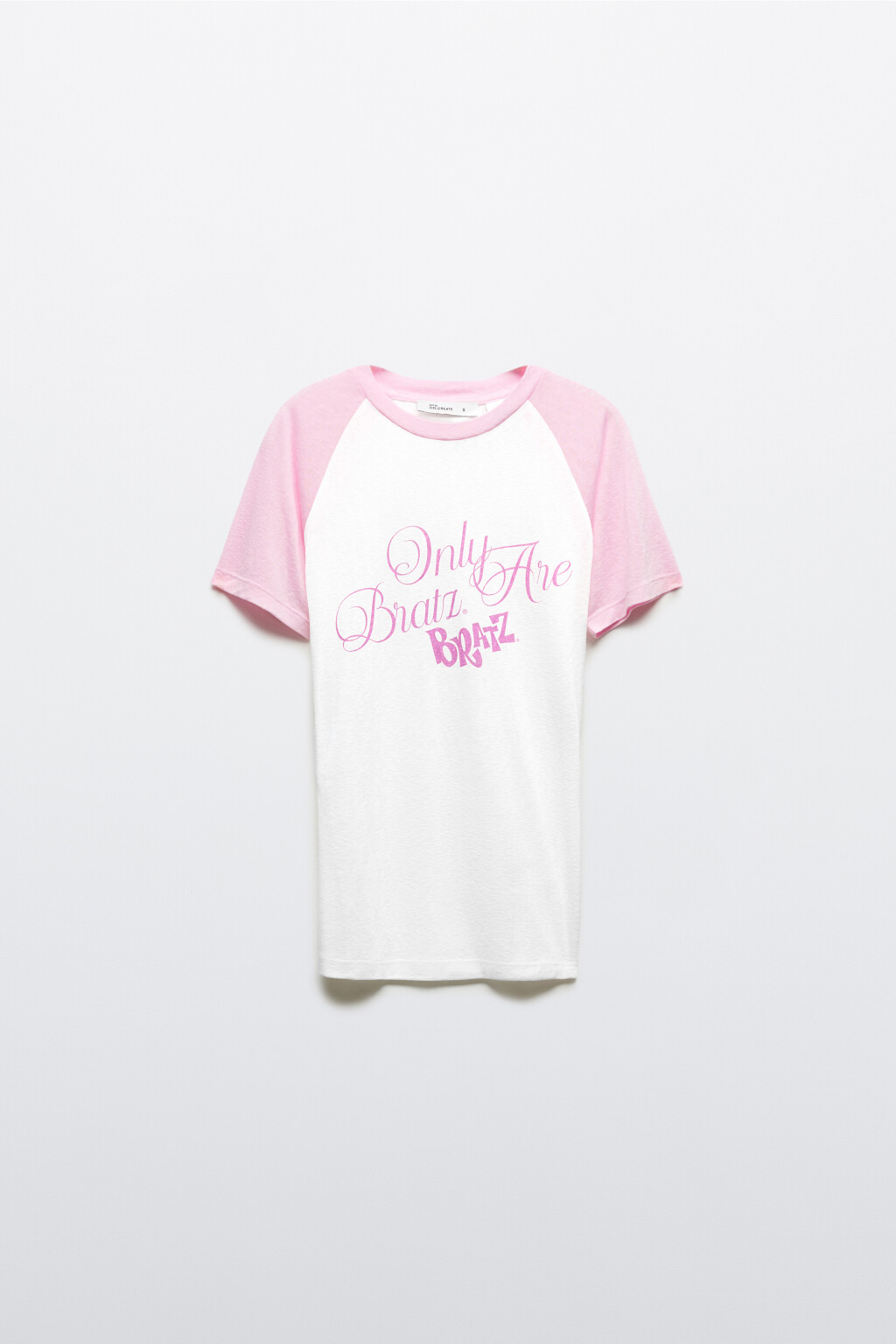 Футболка облегающая с контрастными рукавами и принтом - цвет белый - 8