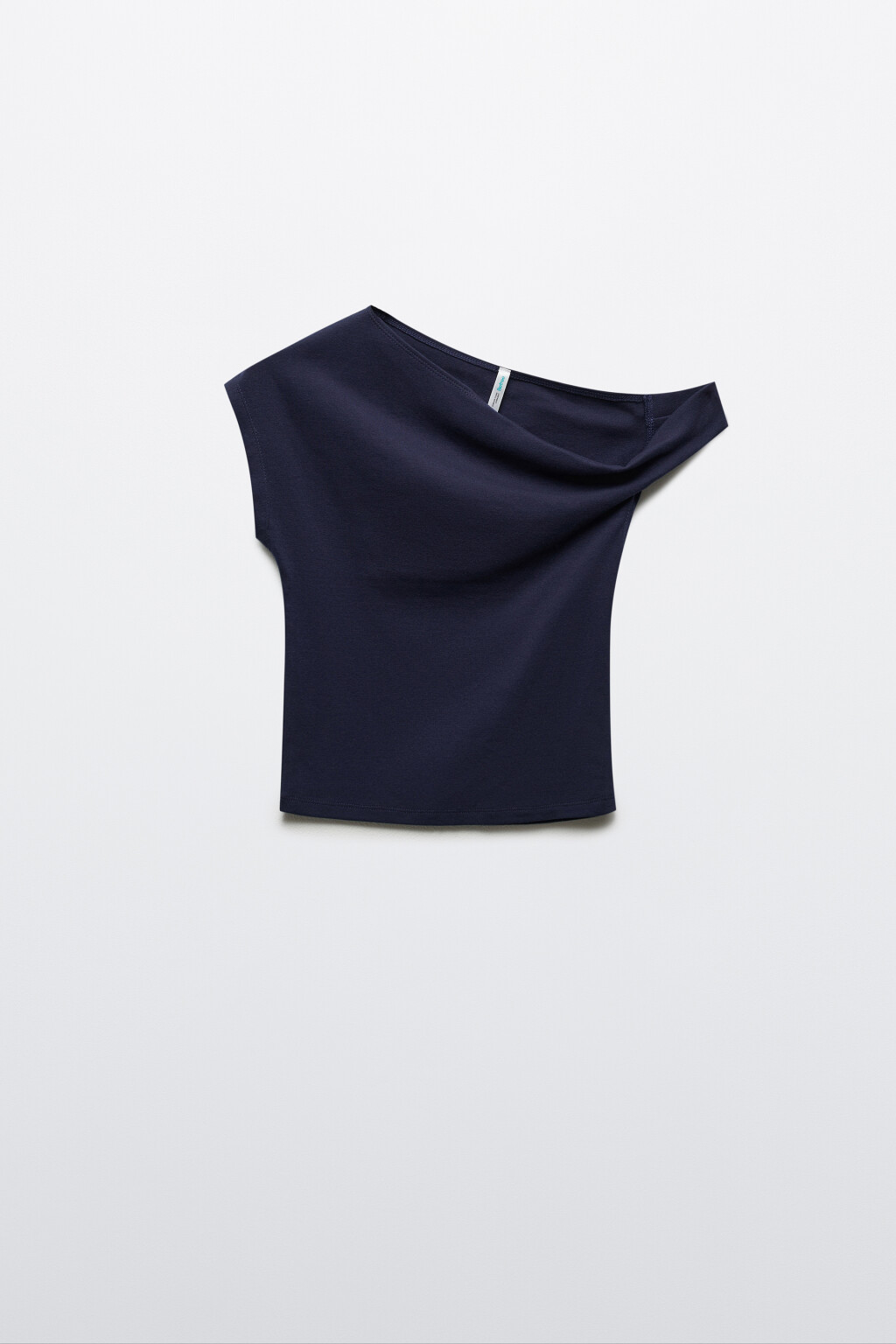 футболка-топ на одно плечо - цвет синий - 7